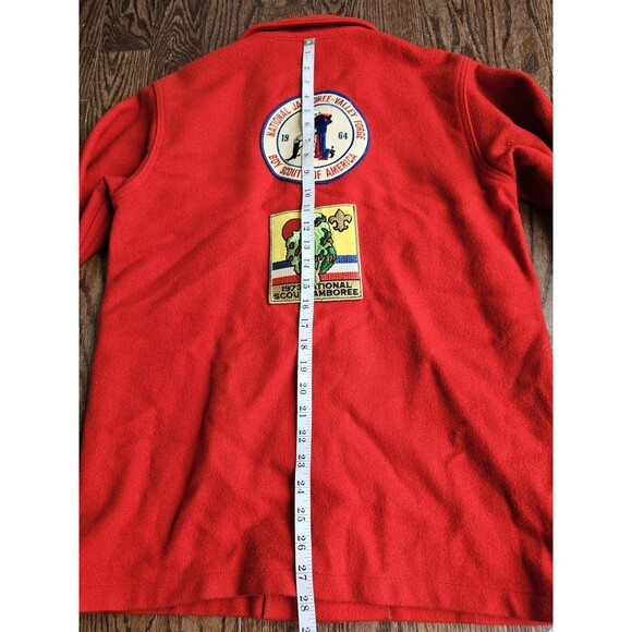Vintage Boy Scouts of America Jacket 553 Mens 38 Red Wool 60s 70s W/ Badges - Picture 9 of 12